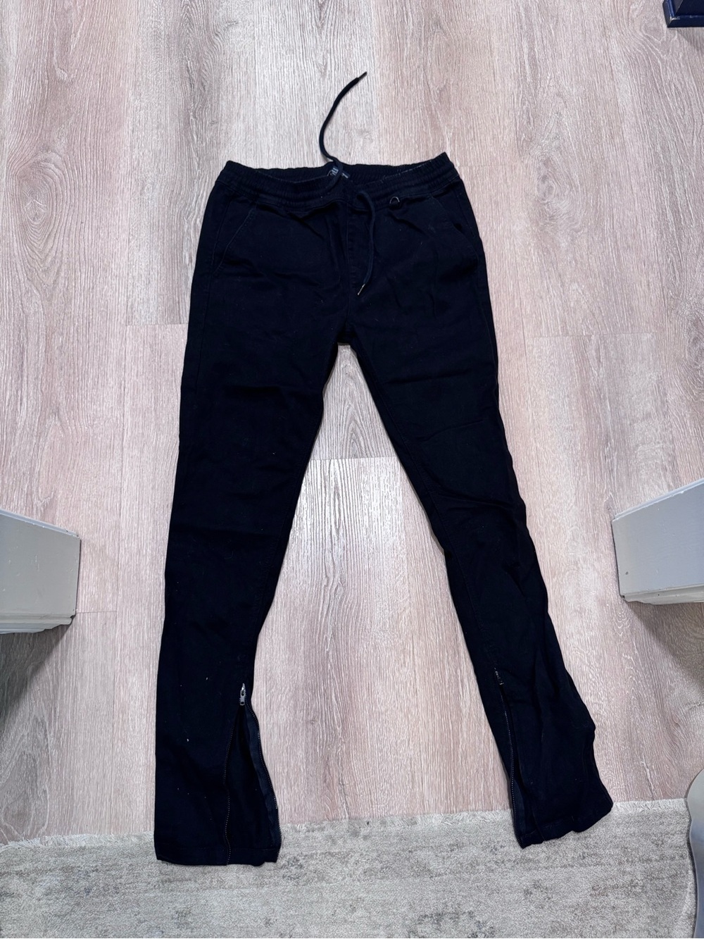 Black Drawstring Knit Joggers